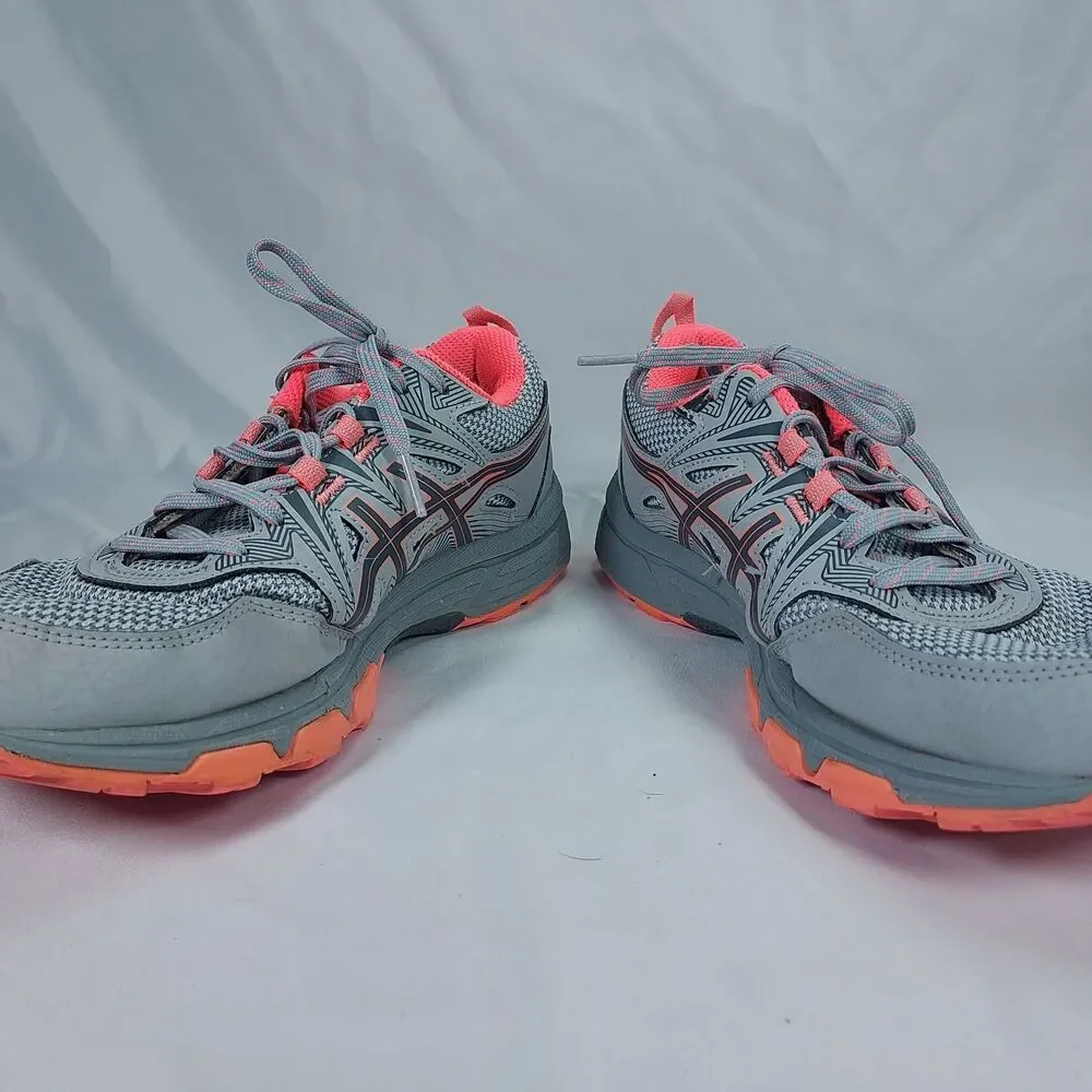 ASICS Gel-Venture 8 Womens Gray Coral Athletic Trail Running Sneakers